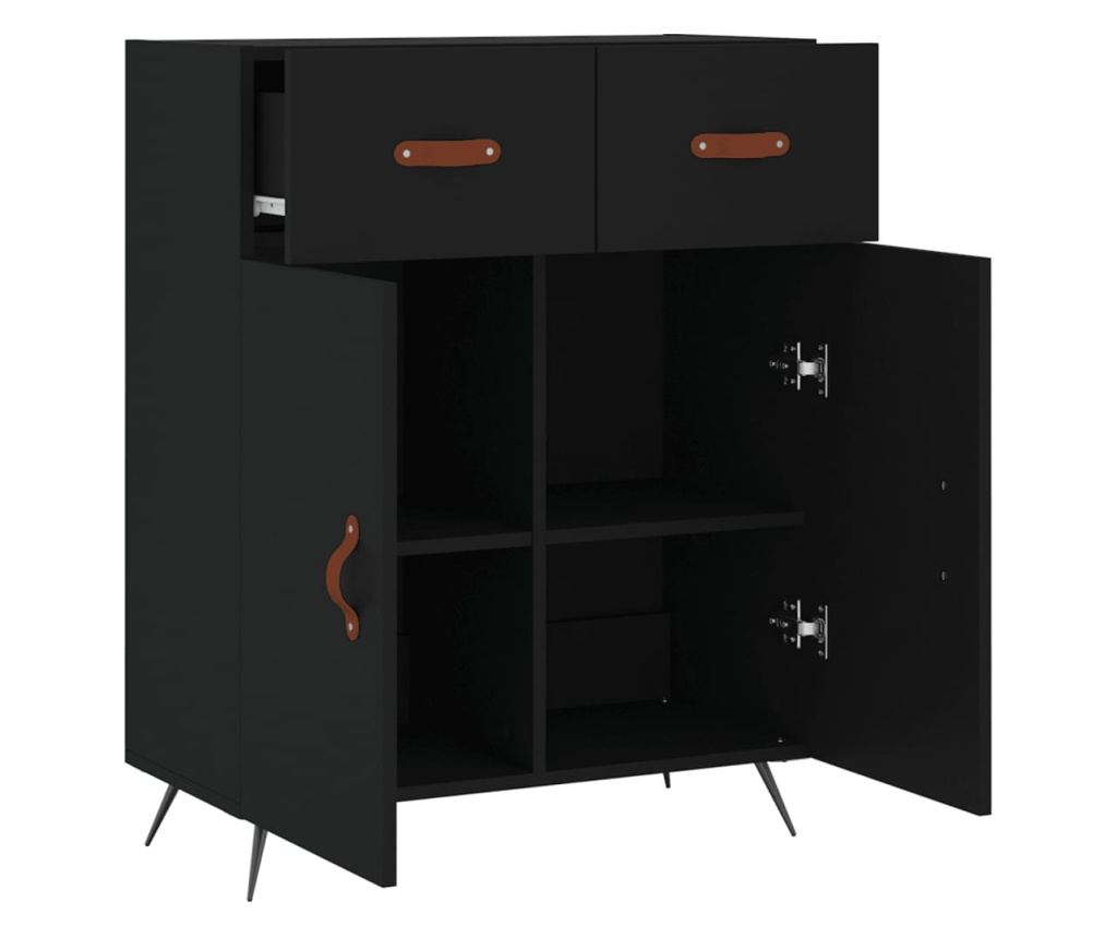 "Komoda, crna, 69,5x34x90 cm, kompozitno drvo" - 5