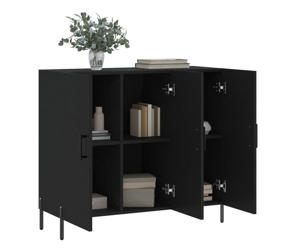 Komoda, crna, 90x34x80 cm, kompozitno drvo - 4