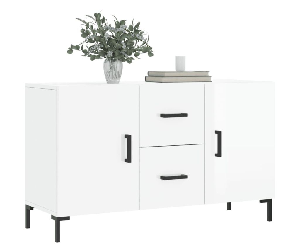 Kredenca, bijela visokog sjaja, 100x36x60 cm, kompozitno drvo - 3