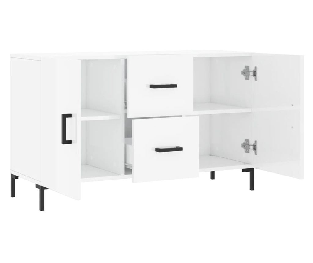 Kredenca, bijela visokog sjaja, 100x36x60 cm, kompozitno drvo - 5