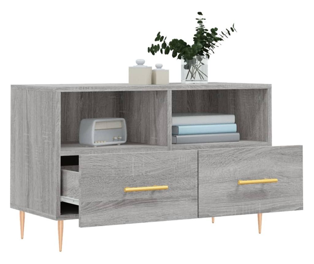TV komoda, siva sonoma, 80x36x50 cm, obrađeno drvo - 4