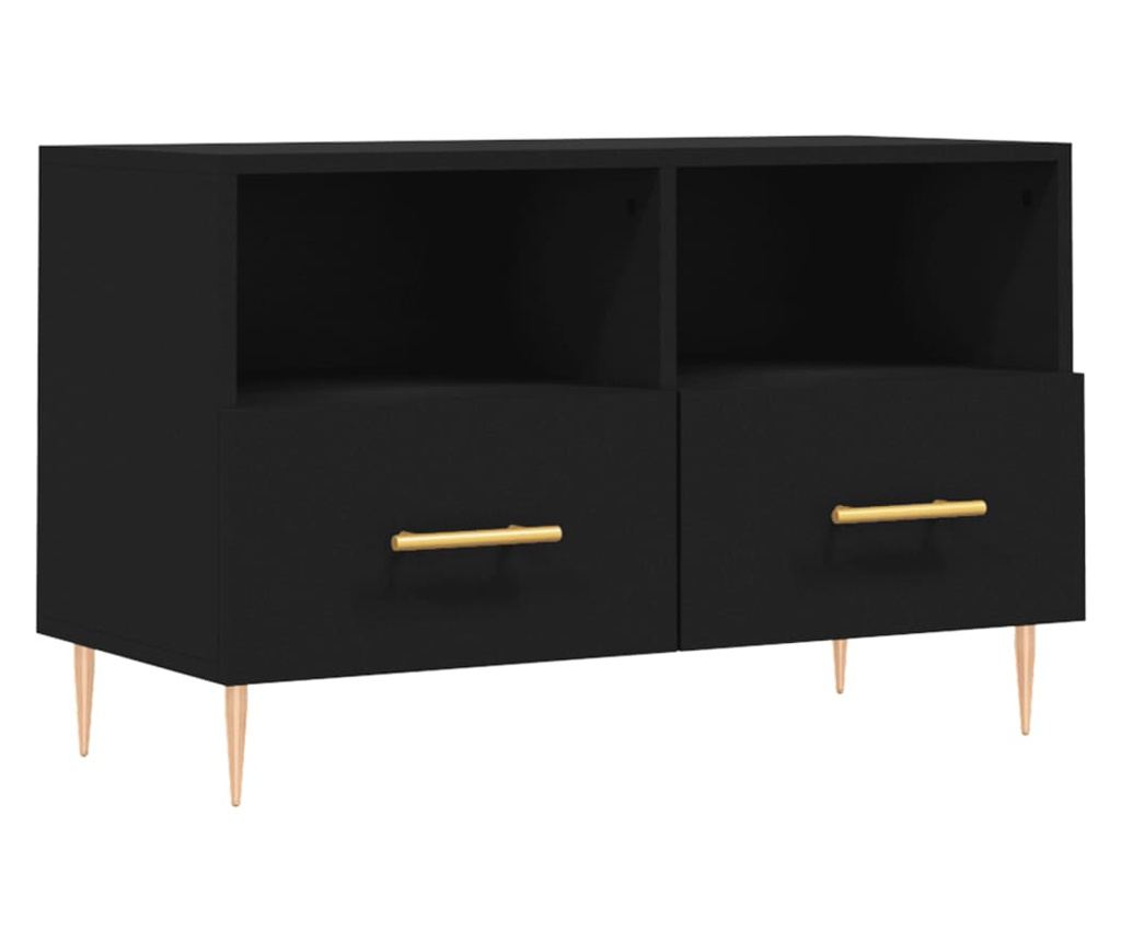 TV komoda, crna, 80x36x50 cm, obrađeno drvo - 2