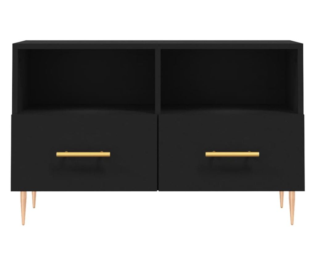 TV komoda, crna, 80x36x50 cm, obrađeno drvo - 5