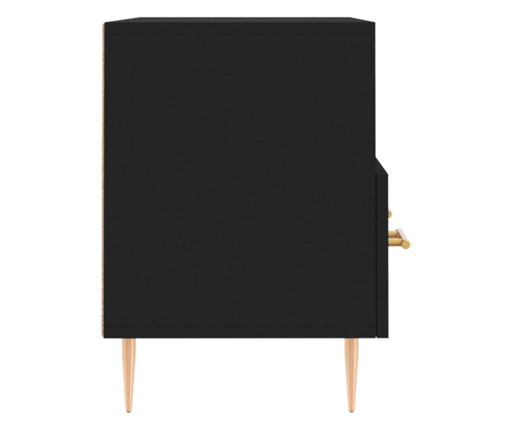 TV komoda, crna, 80x36x50 cm, obrađeno drvo - 7