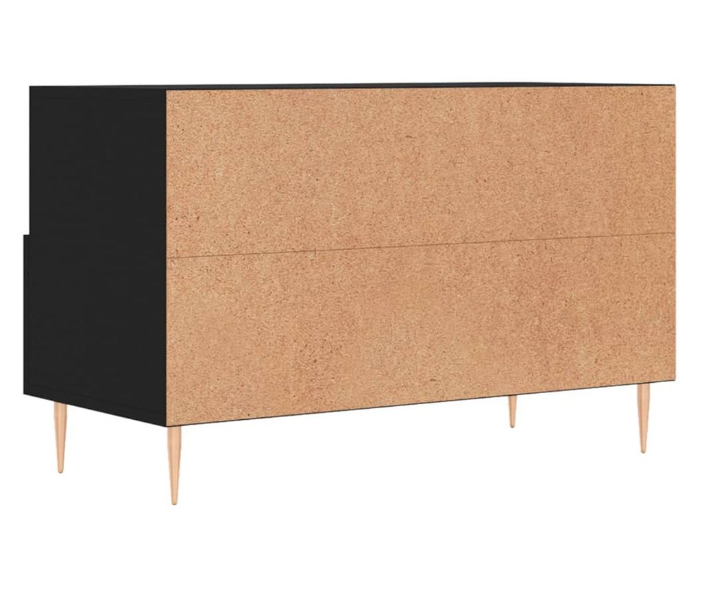 TV komoda, crna, 80x36x50 cm, obrađeno drvo - 8