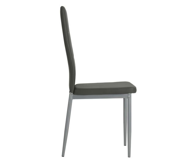 Jedilni stoli, 2 kosa, sivi, umetno usnje