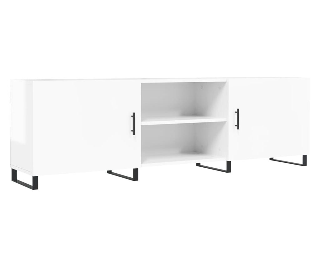 TV komoda, bijela visokog sjaja, 150x30x50 cm, kompozitno drvo - 2