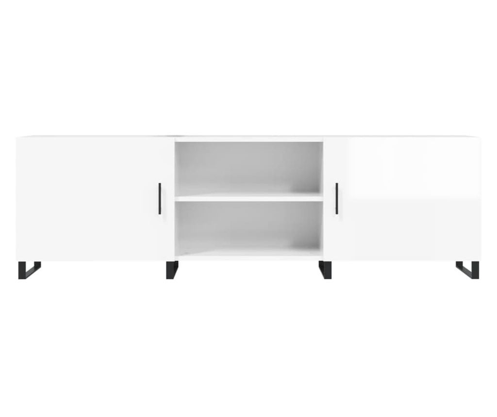 TV komoda, bijela visokog sjaja, 150x30x50 cm, kompozitno drvo - 5
