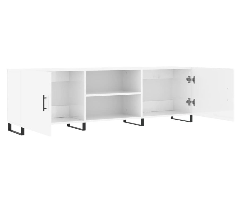 TV komoda, bijela visokog sjaja, 150x30x50 cm, kompozitno drvo - 6