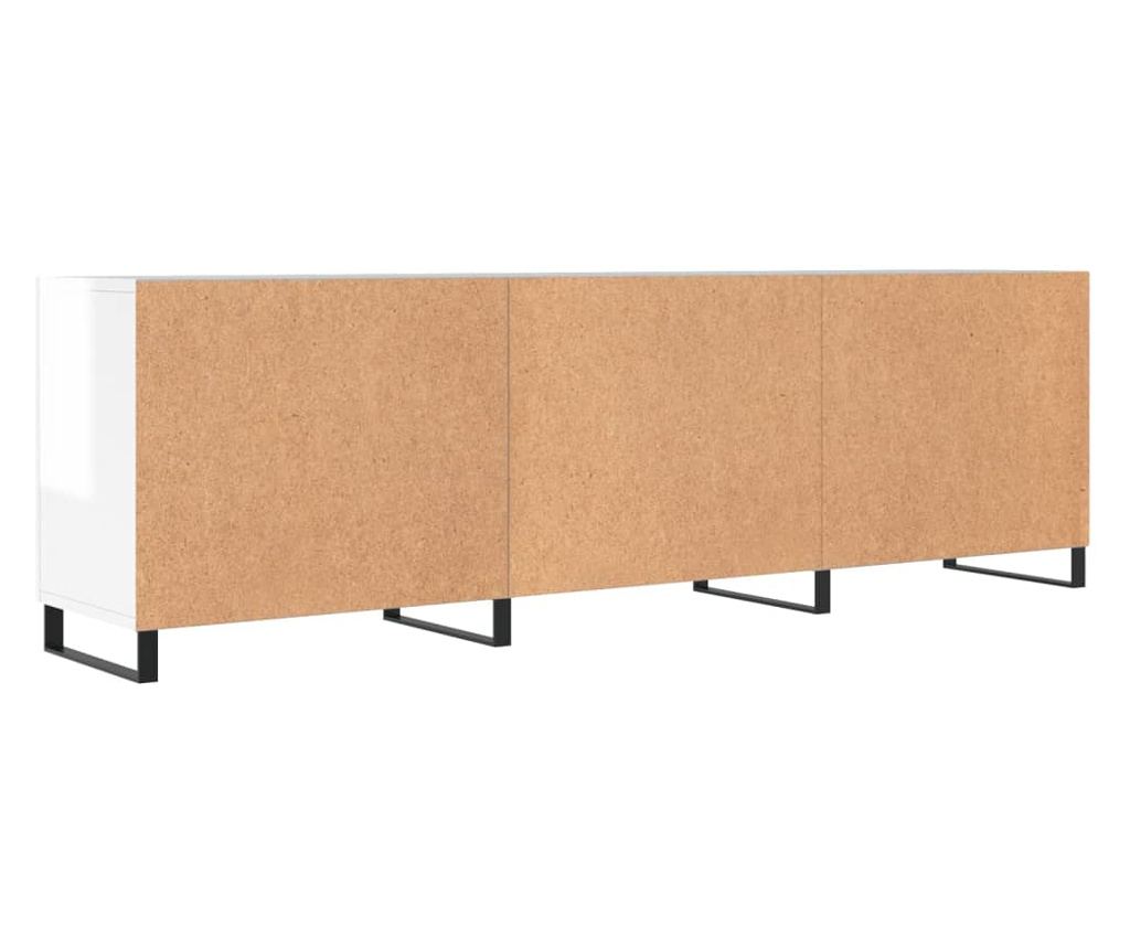 TV komoda, bijela visokog sjaja, 150x30x50 cm, kompozitno drvo - 8