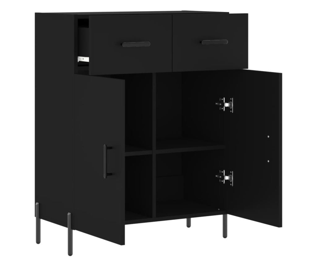 "Komoda, crna, 69,5x34x90 cm, kompozitno drvo" - 5