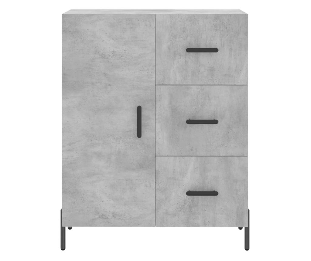Komoda, betonsko siva, 69,5x34x90 cm, konstruirano drvo - 5