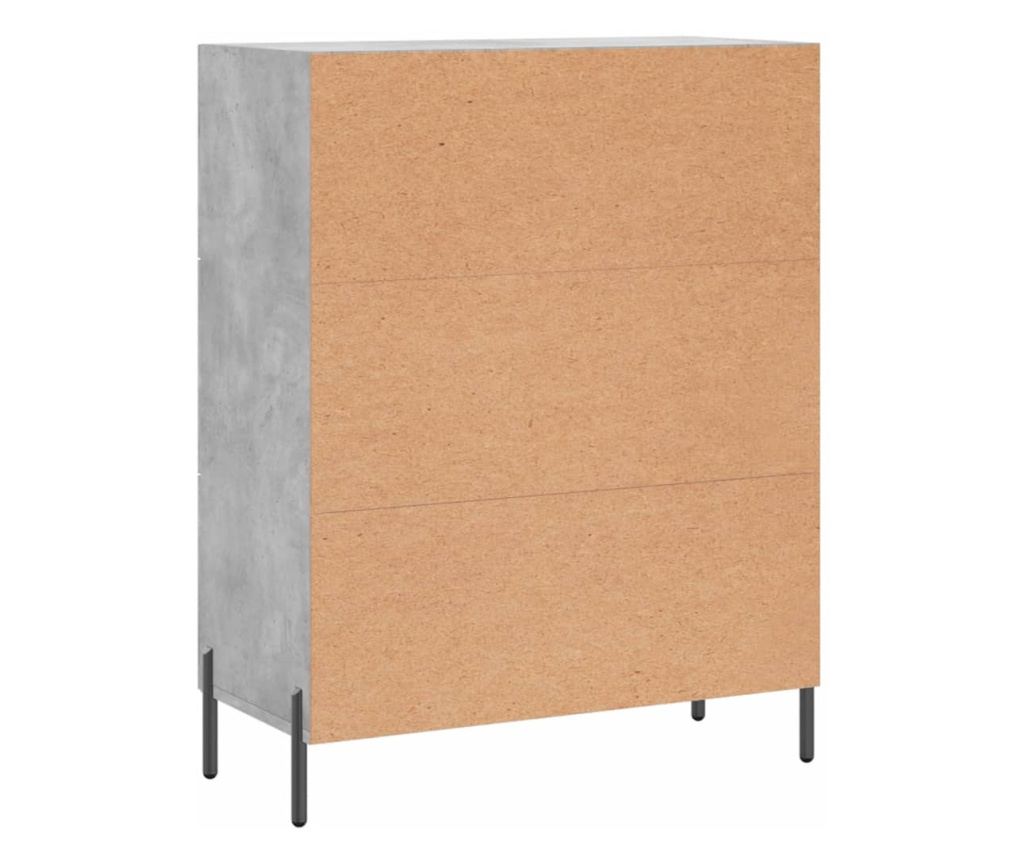 Komoda, betonsko siva, 69,5x34x90 cm, konstruirano drvo - 8