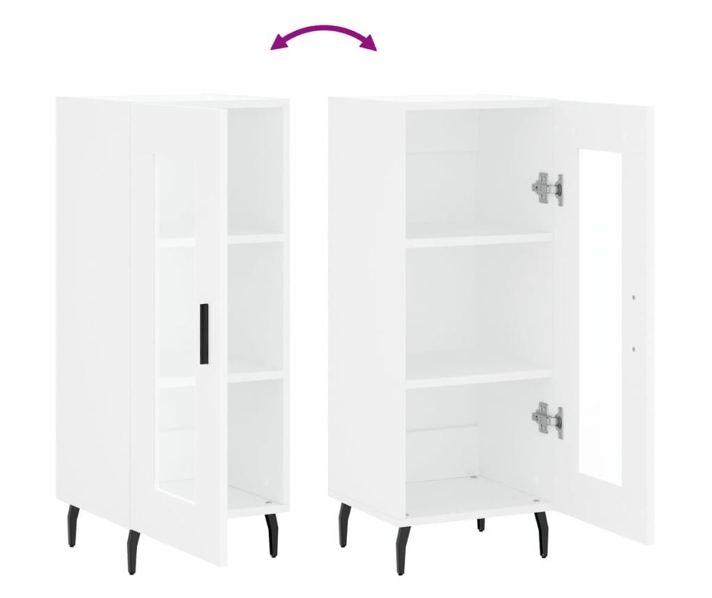 Konzola, bijela, 34,5x34x90 cm, kompozitno drvo - 9