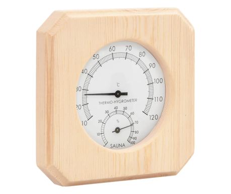 2-v-1 Savna Higrometer Termometer in Peščena Ura, Masivni Borov Les