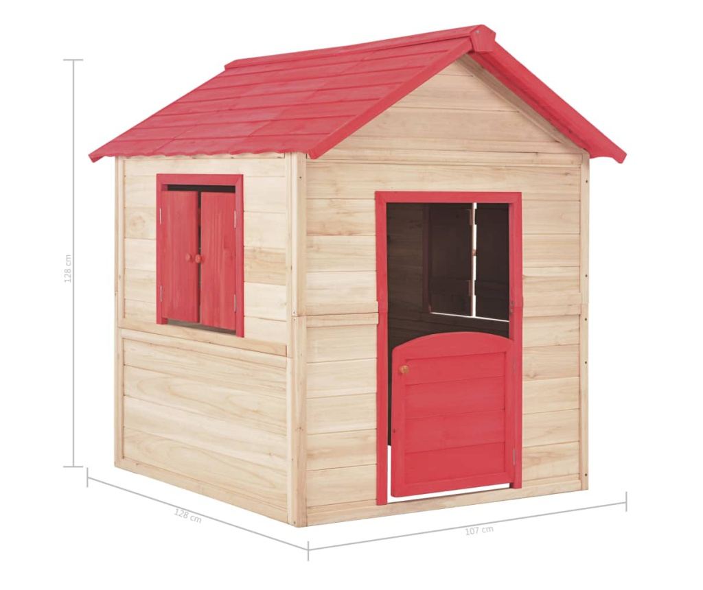 piros fenyőfa gyerekjátszóház - 9