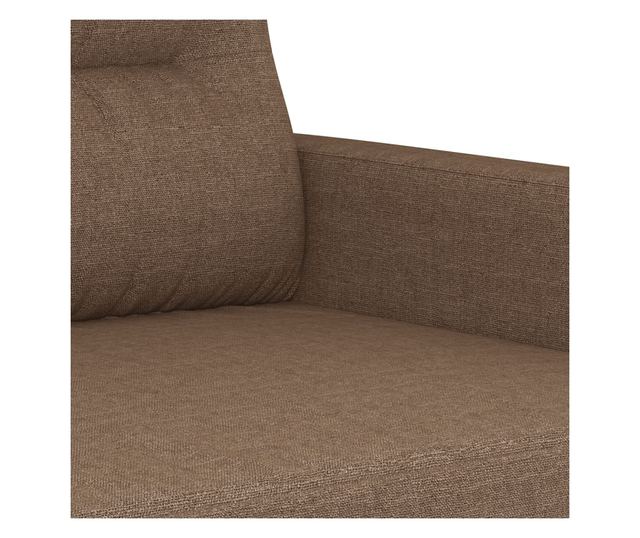 Комплект дивани от 3 части с възглавници, кафяв, плат