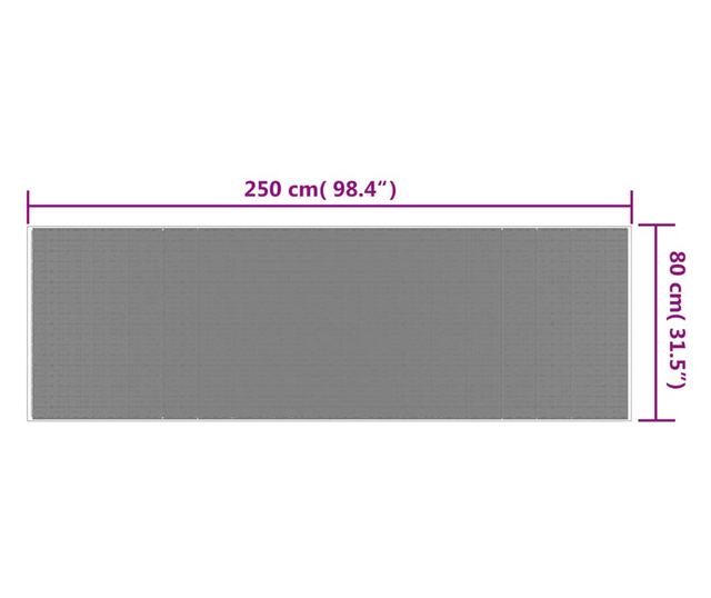 szürke és fehér megfordítható kültéri szőnyeg 80x250 cm