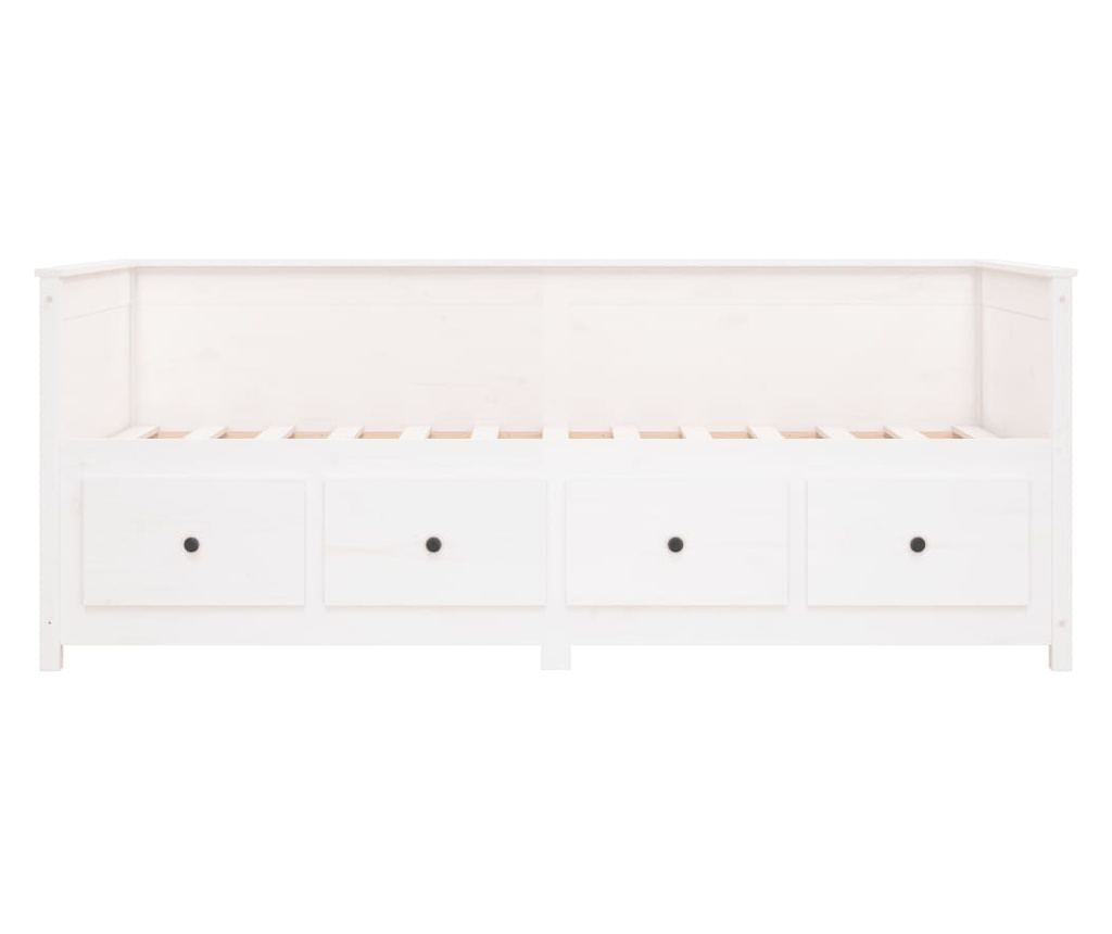 Daybed, Λευκό, 90x200 εκ., Μασίφ Πεύκο - 10