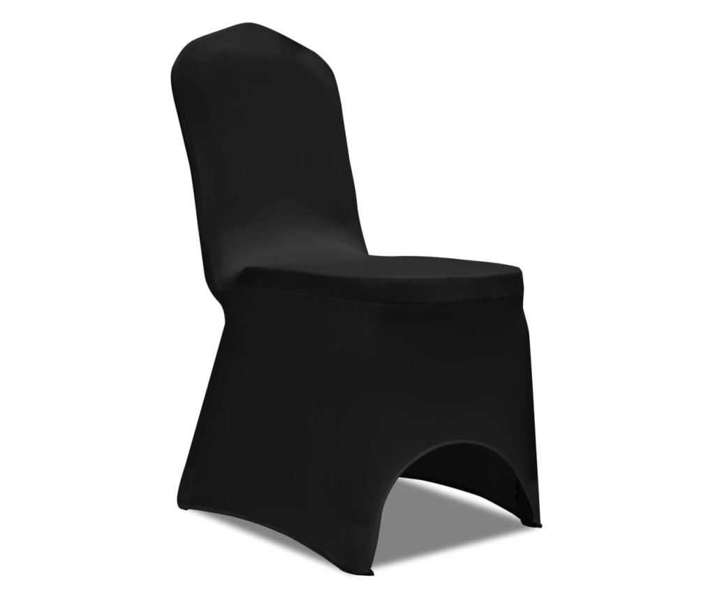 Husă de scaun elastică, 6 buc., negru - 2