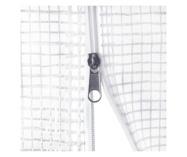 Оранжерия със стоманена рамка, бяла, 110 m², 22x5x2,3 m