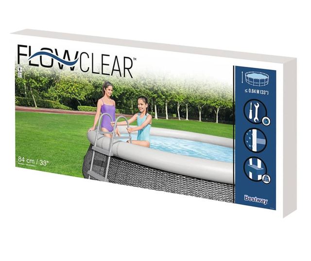 Стълба за басейн Flowclear, 2 стъпала, 84 см