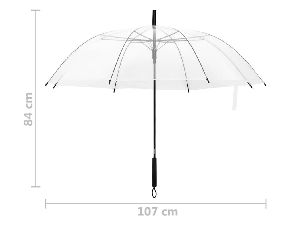 Prozirni kišobran, 107 cm - 6