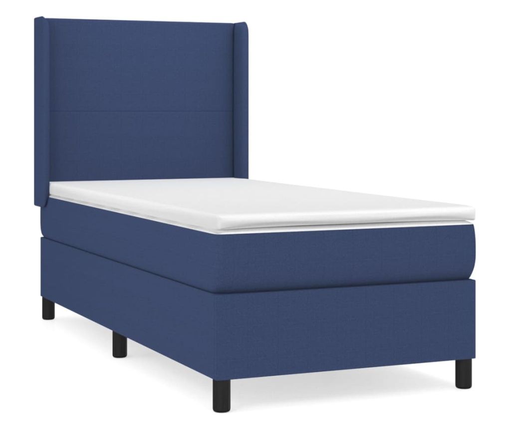 Легло с матрак, синьо, 90x200 см, текстил - 2