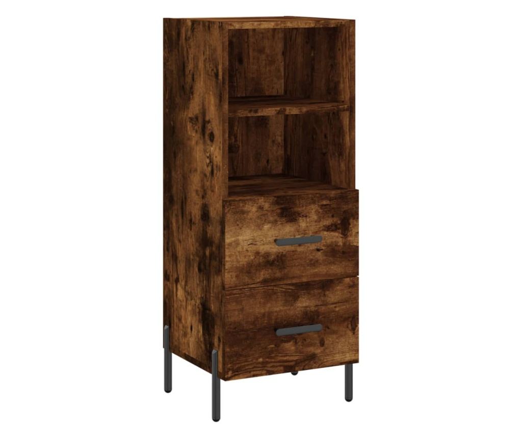 Visoka vitrina, dimljeni hrast, 34,5x34x180 cm, obrađeno drvo - 5