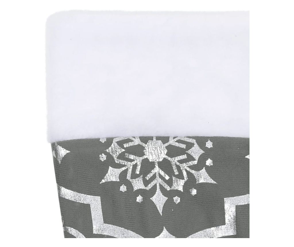 Božićni podmetač za drvce s čarapom, siva, 90 cm, tkanina - 7