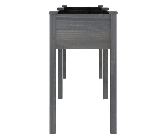 Žardinjera s oblogom, siva, 161x45x76 cm, masivno drvo jele