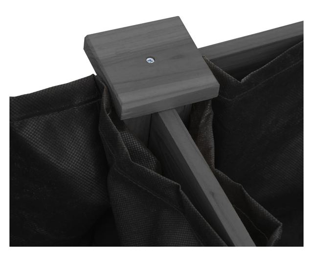 Žardinjera s oblogom, siva, 161x45x76 cm, masivno drvo jele