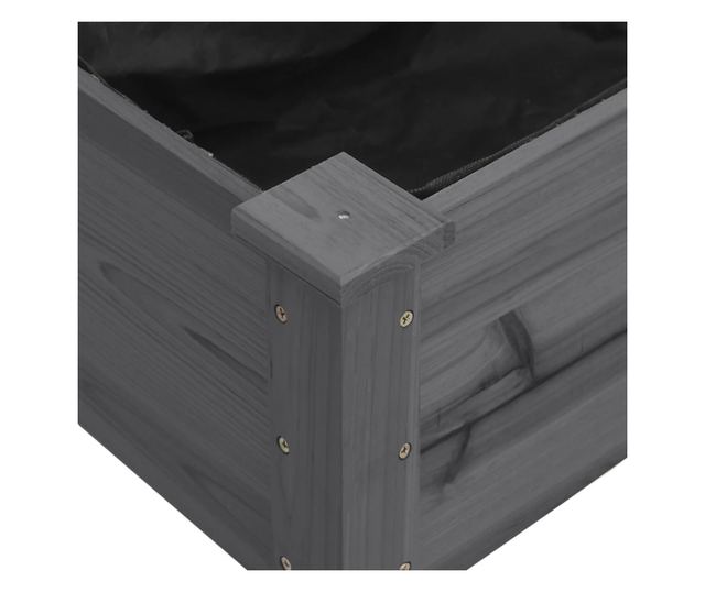 Žardinjera s oblogom, siva, 161x45x76 cm, masivno drvo jele