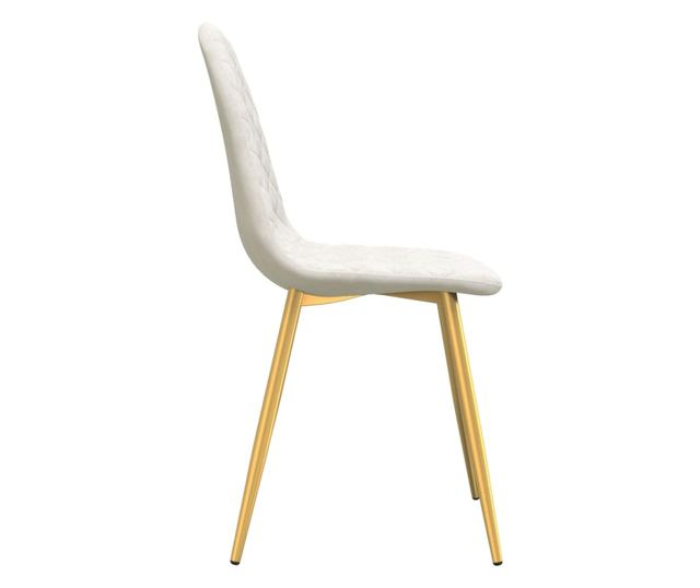 Kuhinjski stoli, 4 kosi, kremno beli, žamet