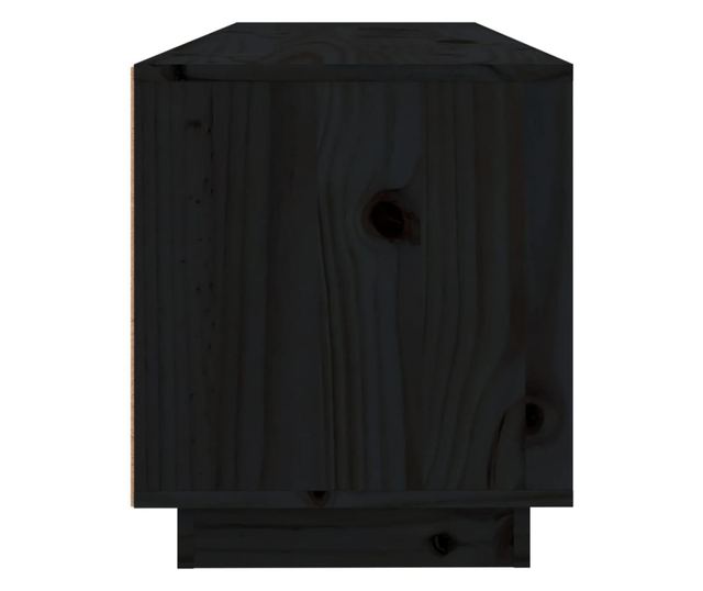 TV komoda, črna, 100x34x40 cm, masivno borovo leso