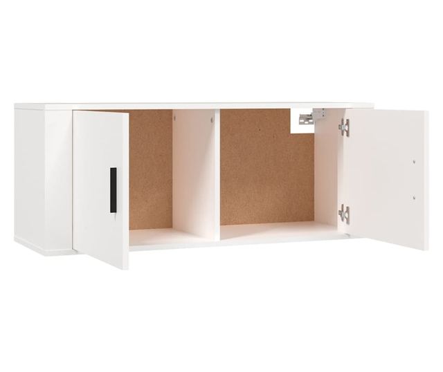 Zestaw szafki TV, 2 części, biały, drewno przetworzone