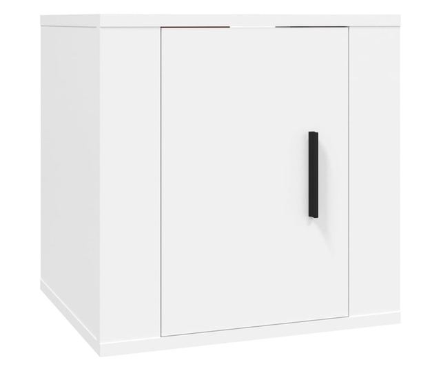 Zestaw szafki TV, 2 części, biały, drewno przetworzone