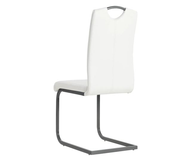 Konzolne kuhinjske stolice, set 4, bele, umetno usnje