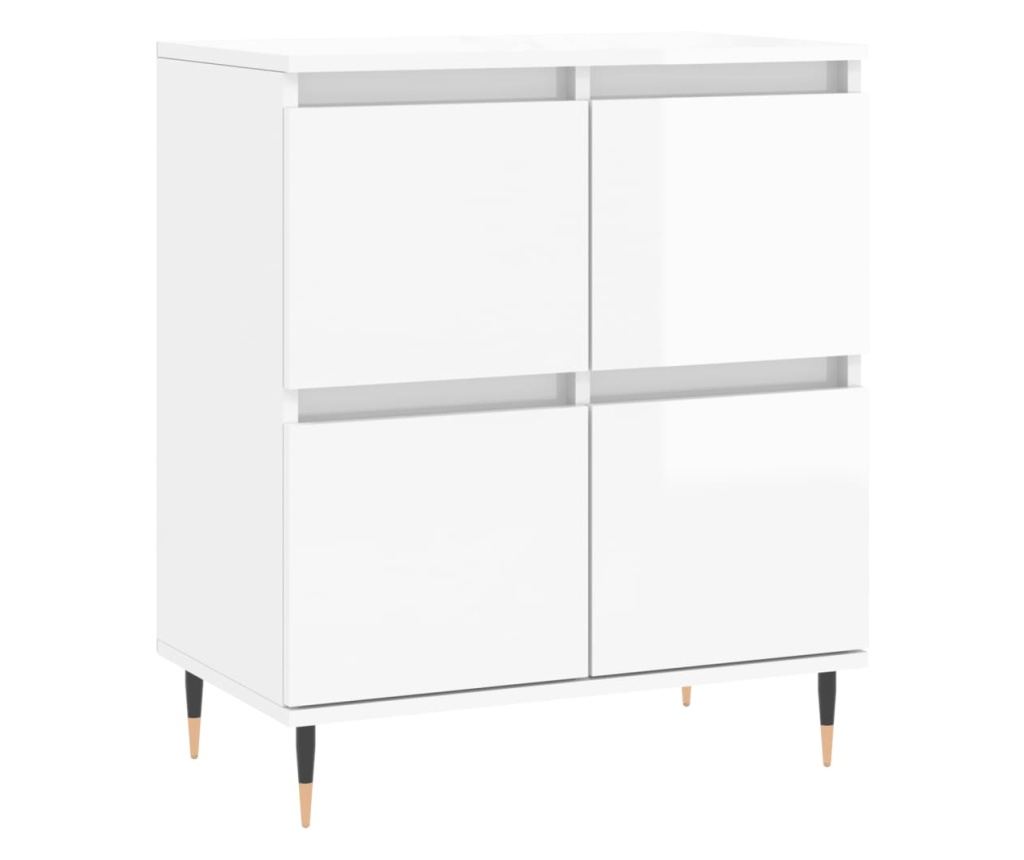 Komoda, 2 komada, visoki sjaj bijela, konstruirano drvo - 5