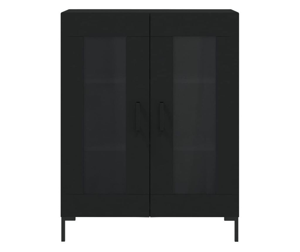 Visoka crna komoda, 69,5x34x180 cm, kompozitno drvo - 8