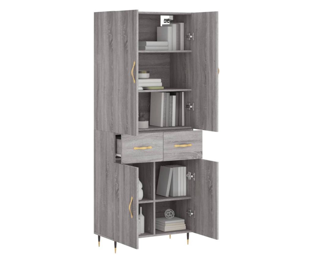 Visoka ormar, siva sonoma, 69,5x34x180 cm, kompozitno drvo - 3