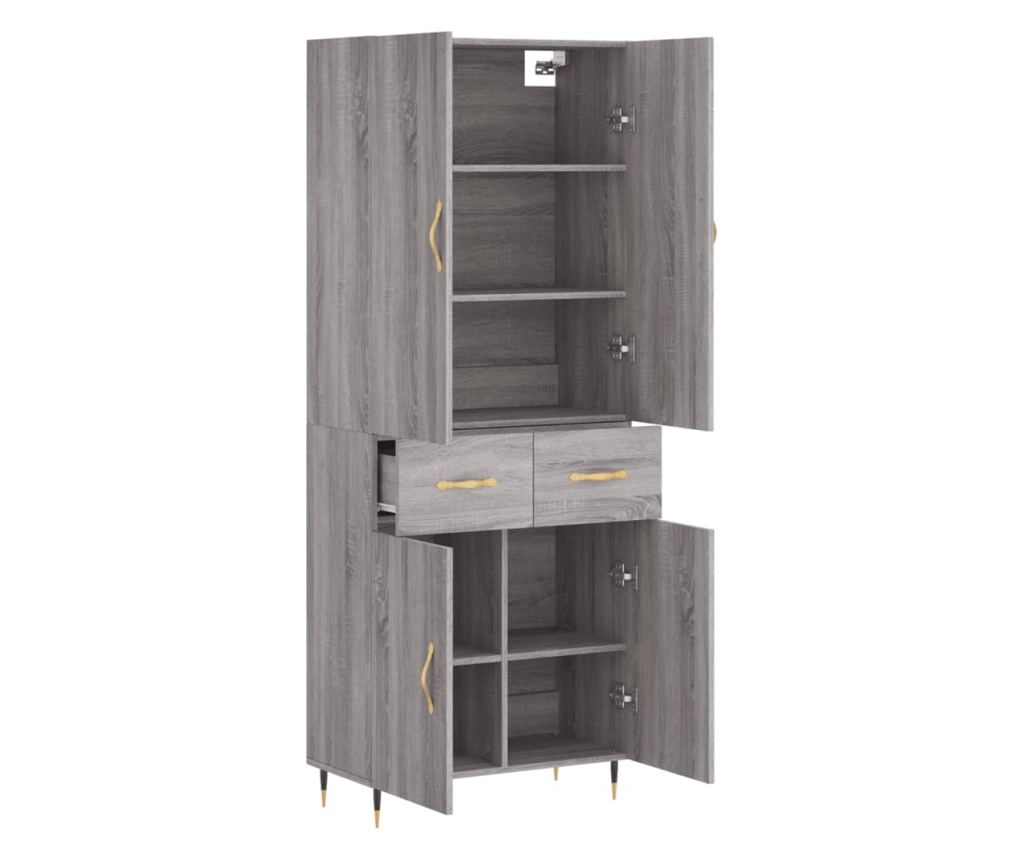 Visoka ormar, siva sonoma, 69,5x34x180 cm, kompozitno drvo - 4