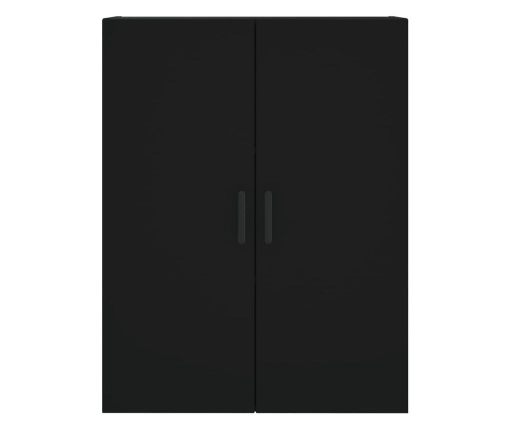 Visoka crna kompozitna drvena ormarić, 69,5x34x180 cm - 6