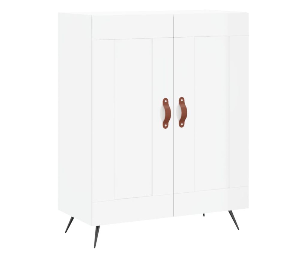 Visoka ormar, sjajno bijela, 69,5x34x180 cm, kompozitno drvo - 7