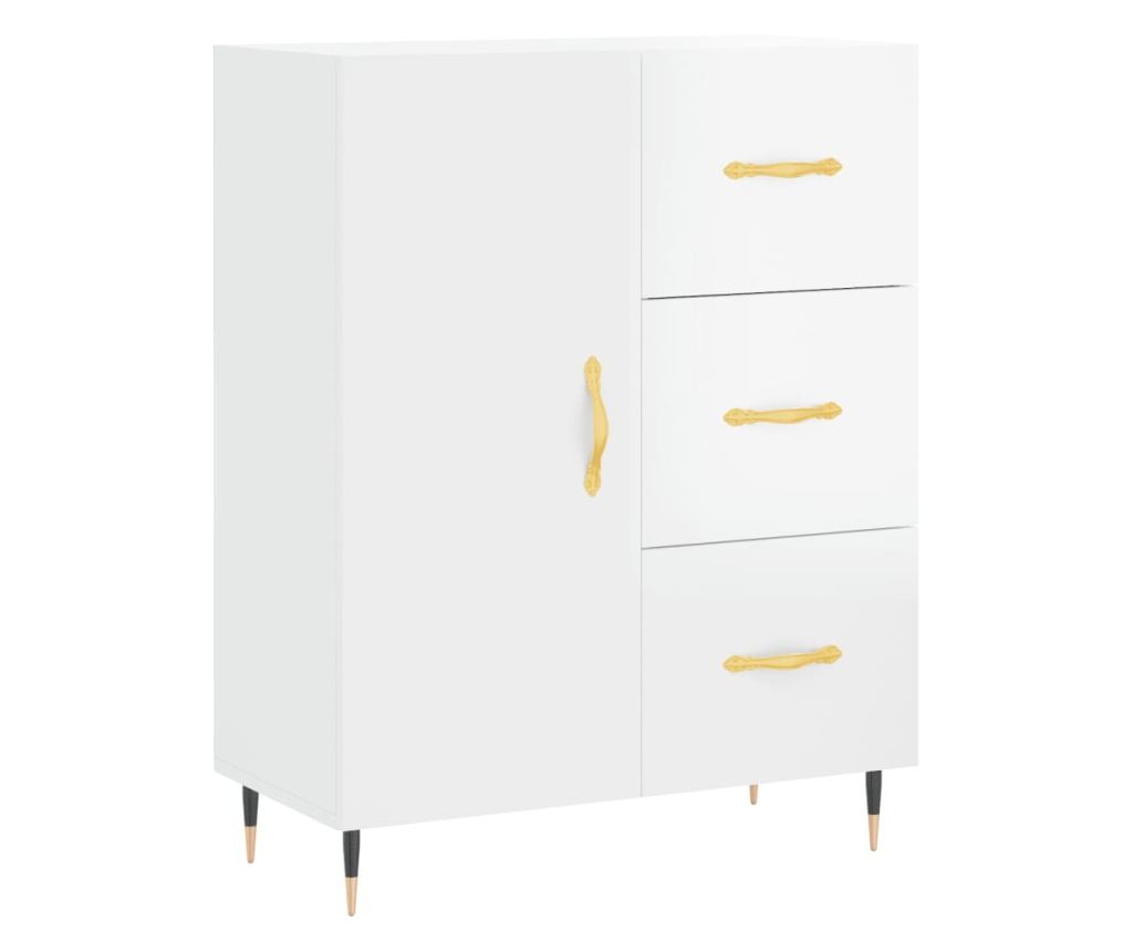 Bijela komoda visokog sjaja, 69,5x34x90 cm, kompozitno drvo - 2