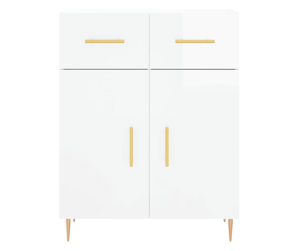 Visoka ormar, bijela visokog sjaja, 69,5x34x180 cm, kompozitno drvo - 8