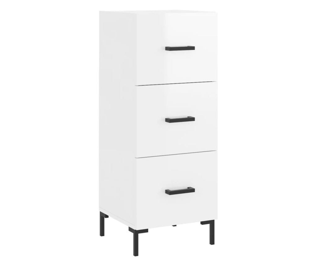 Visoka ormar, bijela visokog sjaja, 34,5x34x180 cm, obrađeno drvo - 5