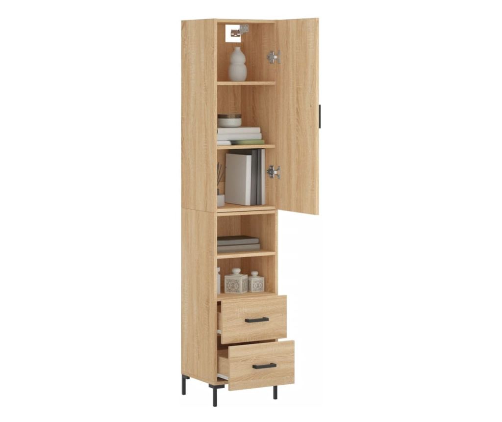 Visoka ormar, hrast sonoma, 34,5x34x180 cm, obrađeno drvo - 3