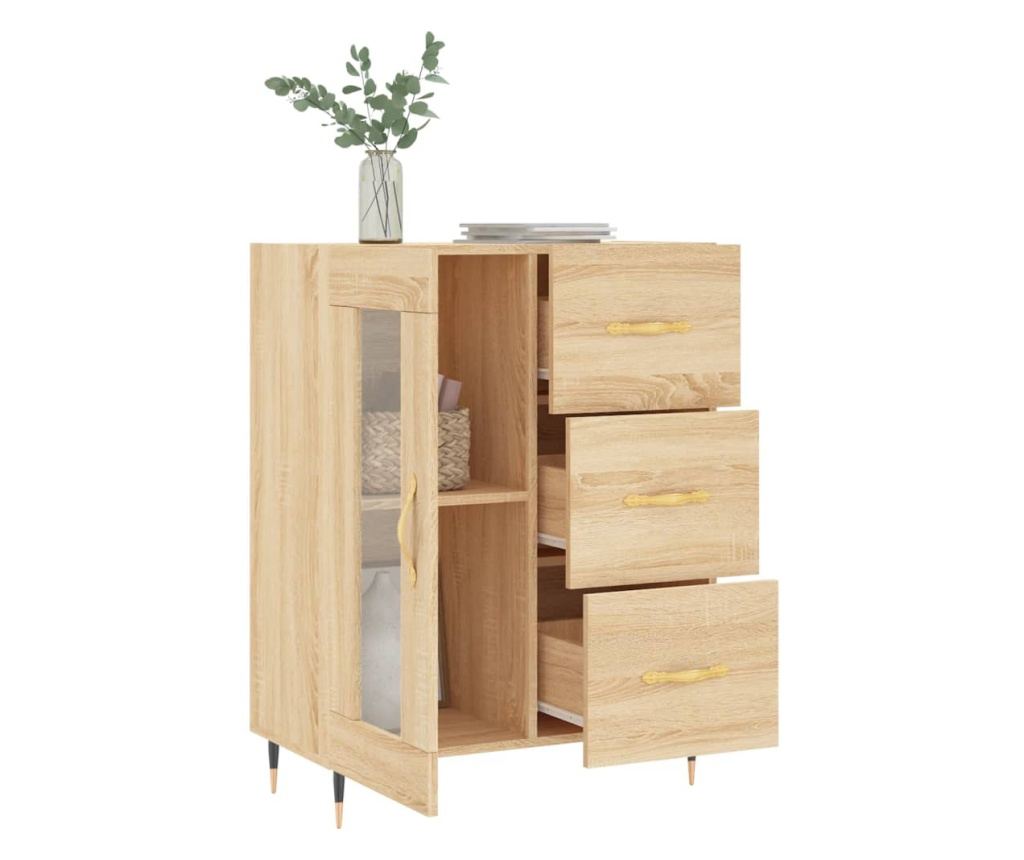 Komoda, sonoma hrast, 69,5x34x90 cm, konstruirano drvo - 4