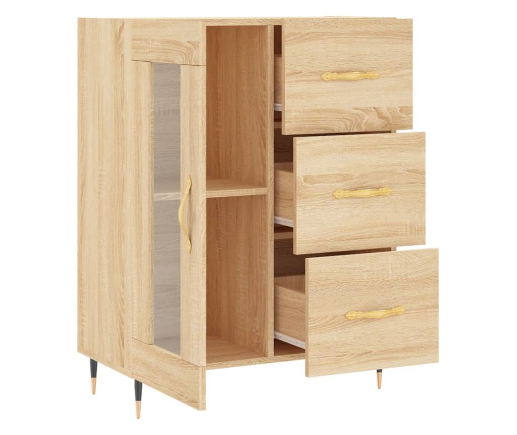 Komoda, sonoma hrast, 69,5x34x90 cm, konstruirano drvo - 6